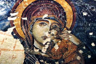 Церковь Токалы в Каппадокии. Мария с маленьким  Иисусом.